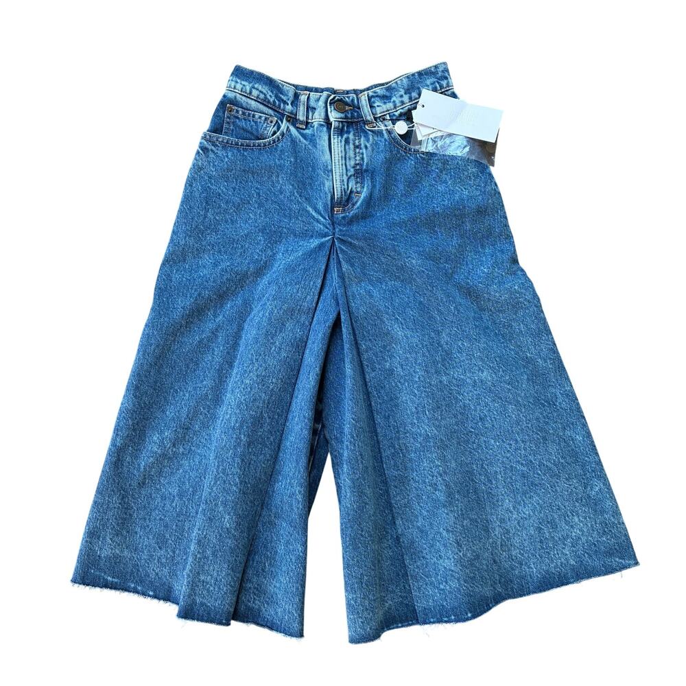 Maison Margiela Blue Denim Culottes Capri Length Jort Pants Size EU 36 / US 24